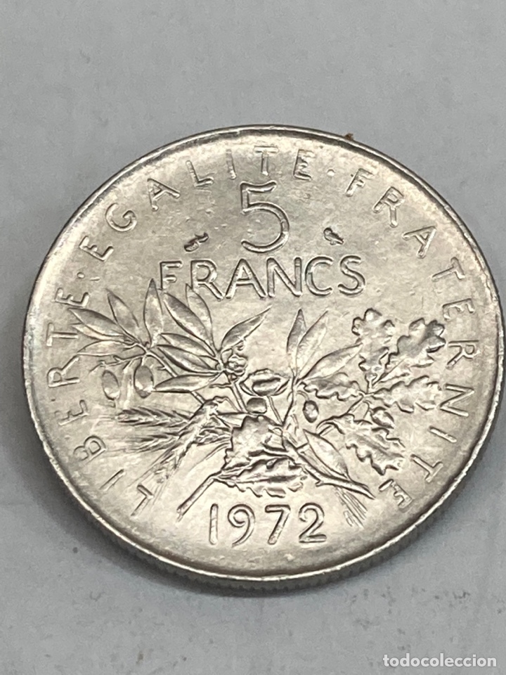 Monedas antiguas de Europa: Moneda 5 francs 1972 - Foto 2