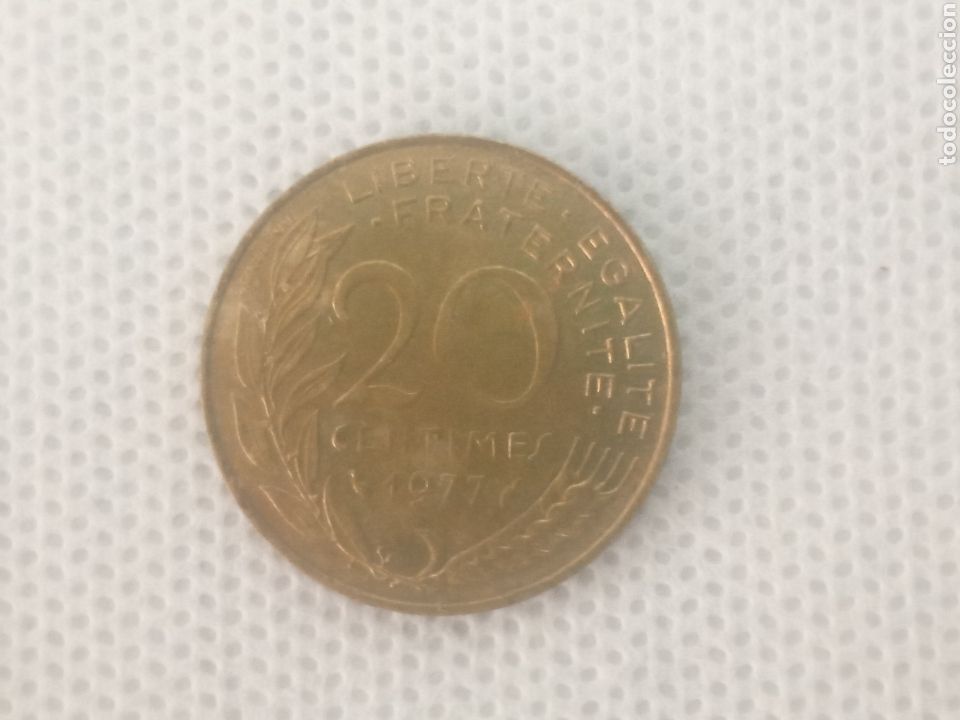 Monedas antiguas de Europa: Francia moneda 20 c&eacute;ntimos 1977 - Foto 2