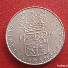 Monedas antiguas de Europa: SUECIA. CORONA DE PLATA DE 1963. Lote 341357853