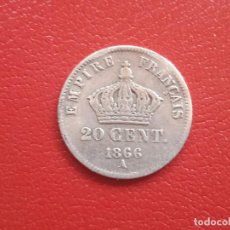 Monedas antiguas de Europa: FRANCIA. 20 CENTIMES DE PLATA DE 1866. Lote 341357988
