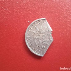 Monedas antiguas de Europa: FRANCIA. 1 FRANCO DE PLATA DE 1917 SECCIONADO. Lote 341360548