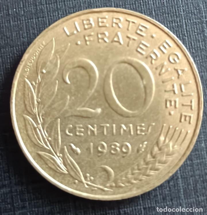 Monedas antiguas de Europa: 20 centimes 1989 - Francia - Foto 1