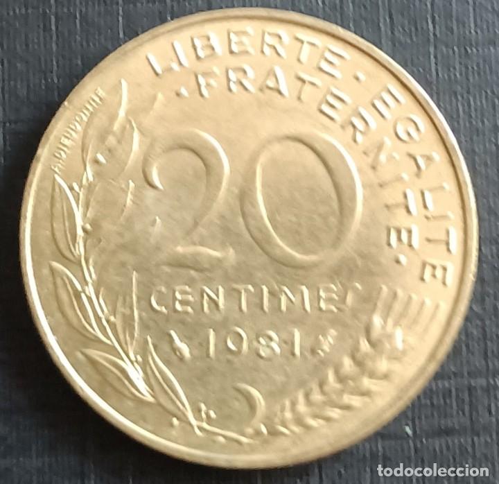 Monedas antiguas de Europa: 20 centimes 1981 - Francia - Foto 1