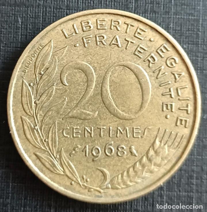 Monedas antiguas de Europa: 20 centimes 1968 - Francia - Foto 1
