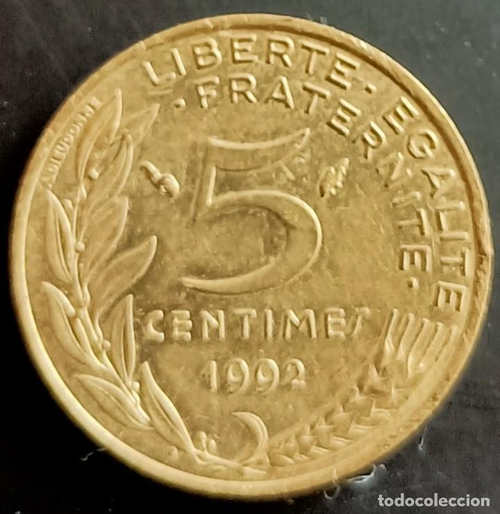 Monedas antiguas de Europa: 5 centimes 1992 - Francia - Foto 1