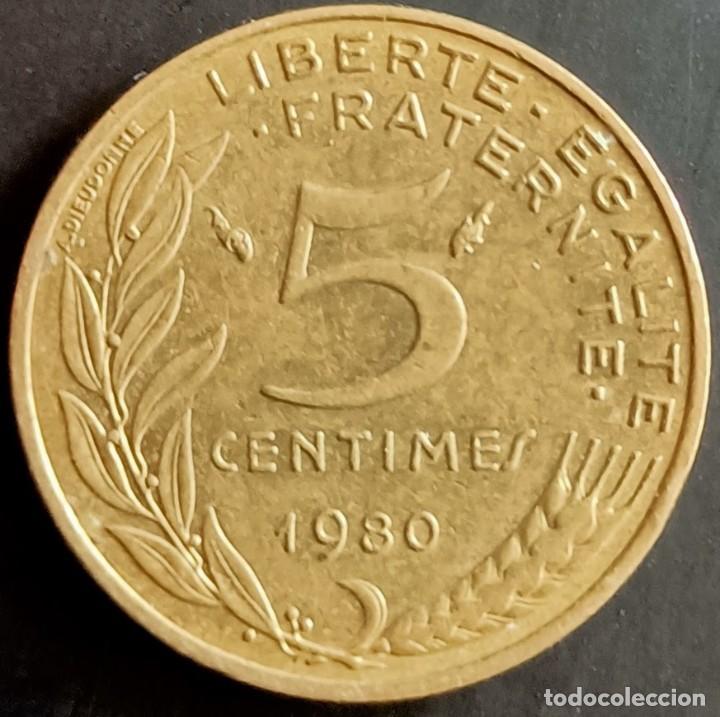 Monedas antiguas de Europa: 5 centimes 1980 - Francia - Foto 1