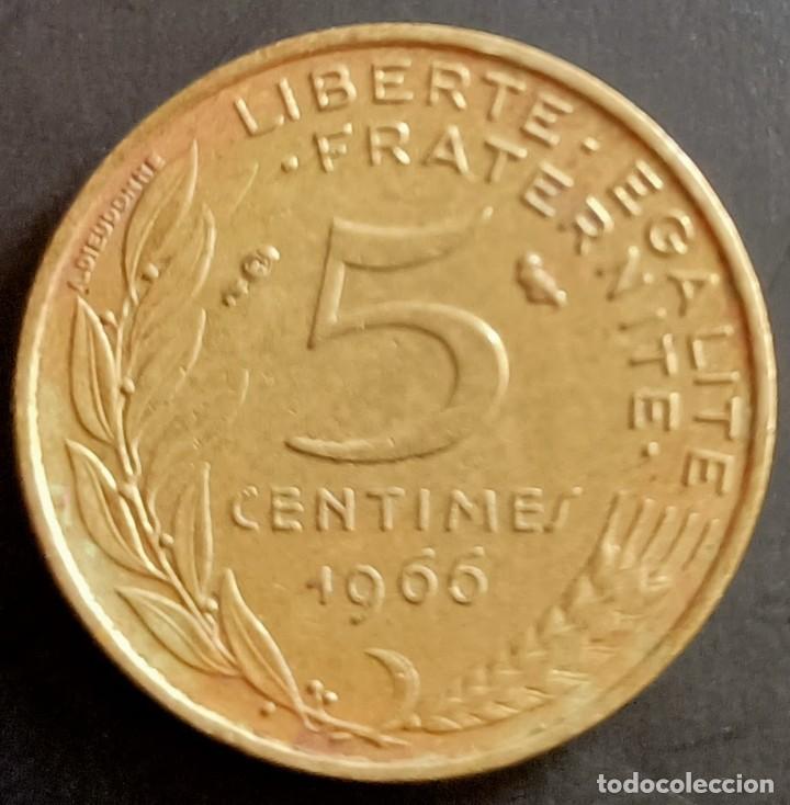 Monedas antiguas de Europa: 5 centimes 1966 - Francia - Foto 1