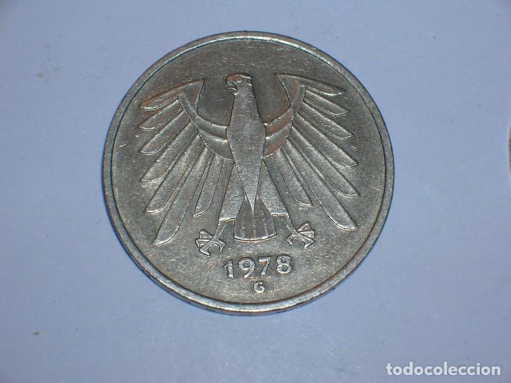 Moedas antigas da Europa: ALEMANIA- 5 MARCOS 1978 G (7958)