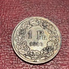 Monedas antiguas de Europa: SUIZA 1 FRANCO 1916 PLATA ESCASA. Lote 344736588