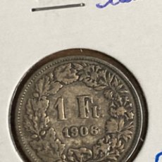 Monedas antiguas de Europa: SUIZA 1 FRANCO 1906 ESCASA PLATA. Lote 344744183
