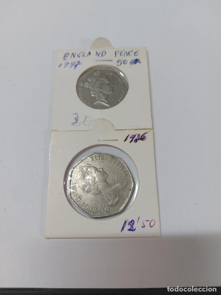 Monedas antiguas de Europa: 2 moneda inglaterra a&ntilde;o 1976-97 - Foto 1