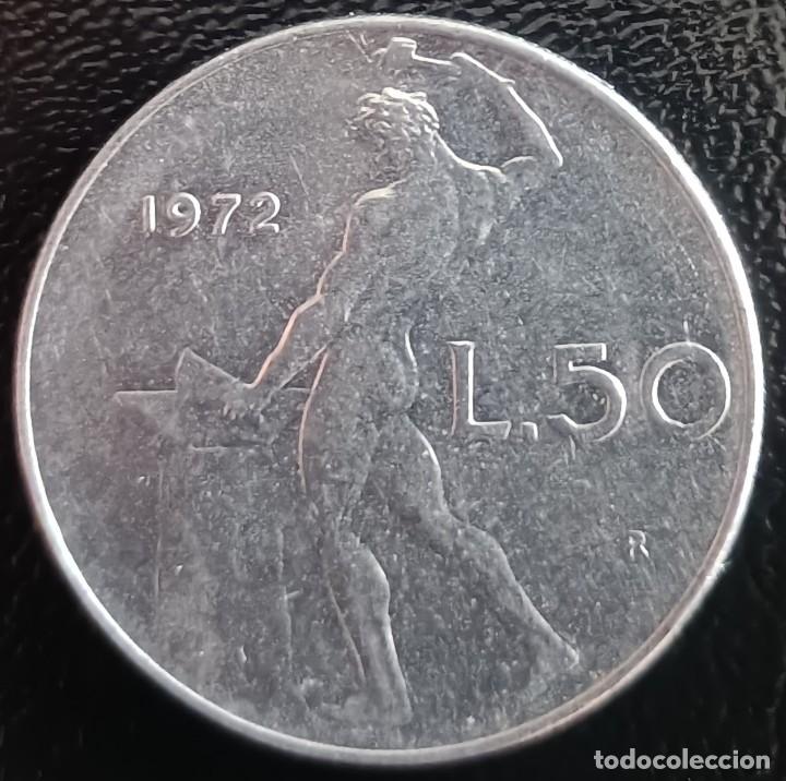 Alte M&uuml;nzen aus Europa: 50 Liras 1972 - Italia