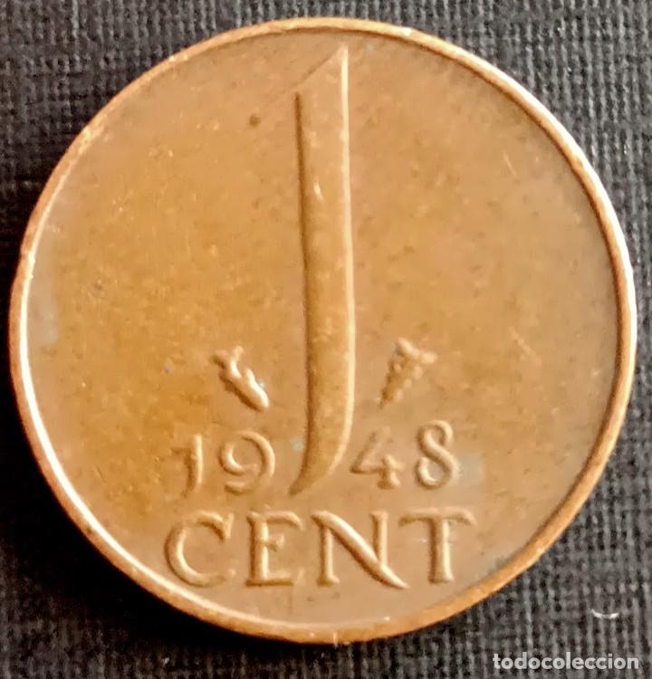 Monedas antiguas de Europa: 1 C&eacute;ntimo 1948 - Holanda - Foto 1
