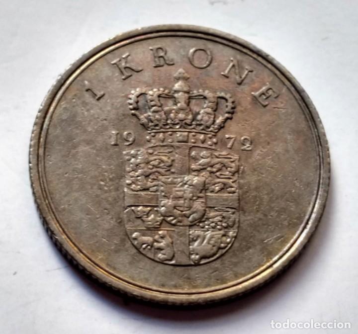 Monedas antiguas de Europa: DINAMARCA MONEDA 1 KRONE 1972 - Foto 2