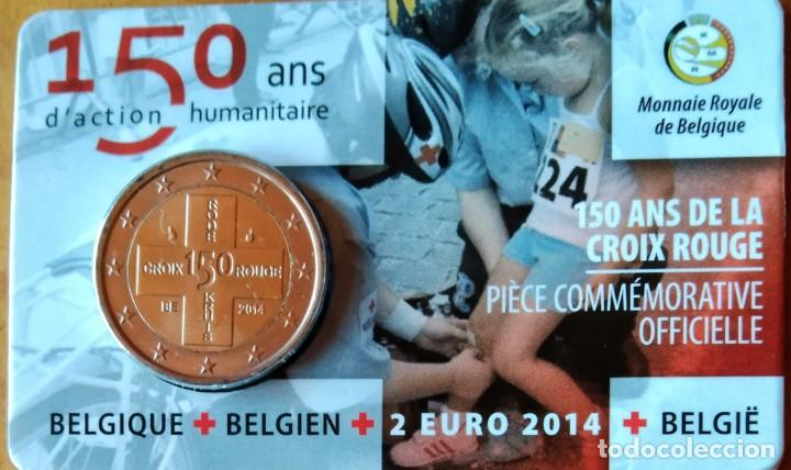 Moedas antigas da Europa: 2 &euro; BELGICA 2014 CRUZ ROJA
