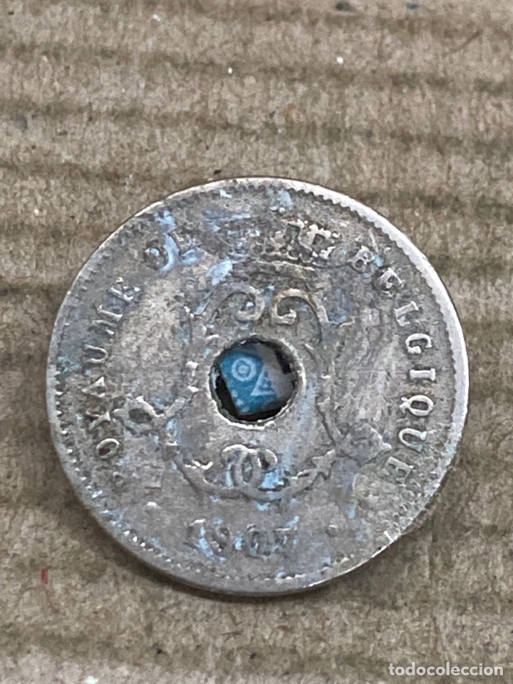 Monedas antiguas de Europa: Moneda 5 Ces 1907 B&eacute;lgica - Foto 2