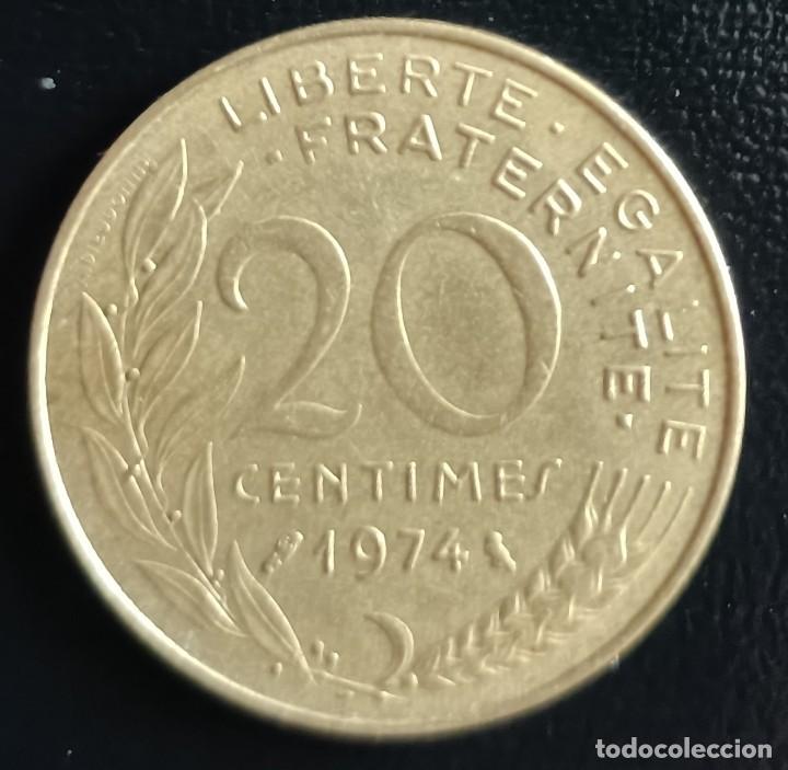Monedas antiguas de Europa: 20 centimes 1974 - Francia - Foto 1