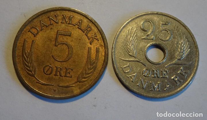 Moedas antigas da Europa: LOTE DE MONEDAS DANESAS DANMARK 1967-68