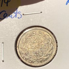 Monedas antiguas de Europa: HOLANDA 25 CENT 1914 PLATA. Lote 353330494
