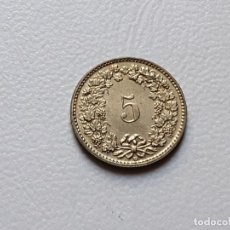 Monedas antiguas de Europa: SUIZA 5 RAPPEN 1987. Lote 354716163