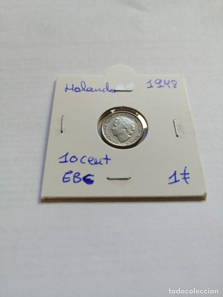 Monedas antiguas de Europa: Holanda 10 Cent 1948 - Foto 1