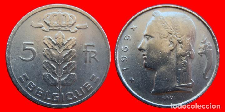 Moedas antigas da Europa: 5 FRANCOS 1969 BELGIQUE BELGICA--79541