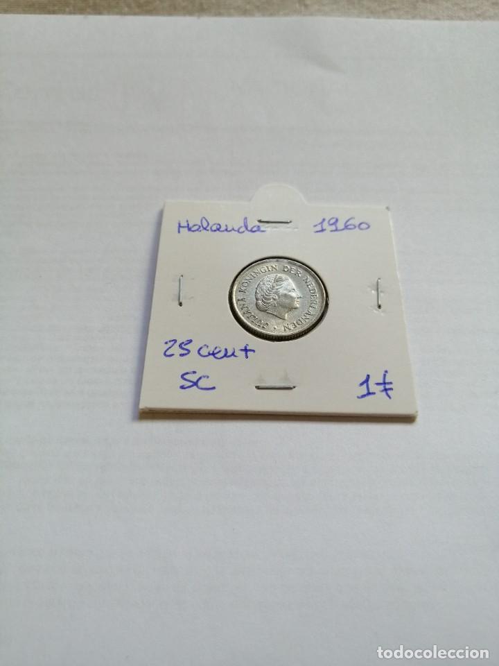 Monedas antiguas de Europa: Holanda 25 Cent 1960 SC - Foto 1