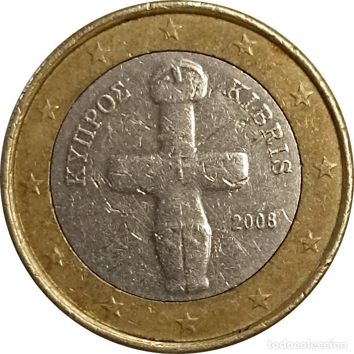 chipre. 1 euro, 2008, circulada. km# 84. (081). - Compra venta en