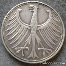 Monedas antiguas de Europa: ANTIGUA MONEDA DE 5 MARCOS DE ALEMANIA AÑO 1951 DE PLATA. Lote 359534120