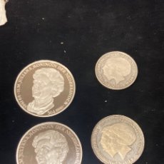 Monedas antiguas de Europa: LOTE DE 2 MONEDAS Y 2 MEDALLAS DE PLATA HOLANDESAS. Lote 360931540