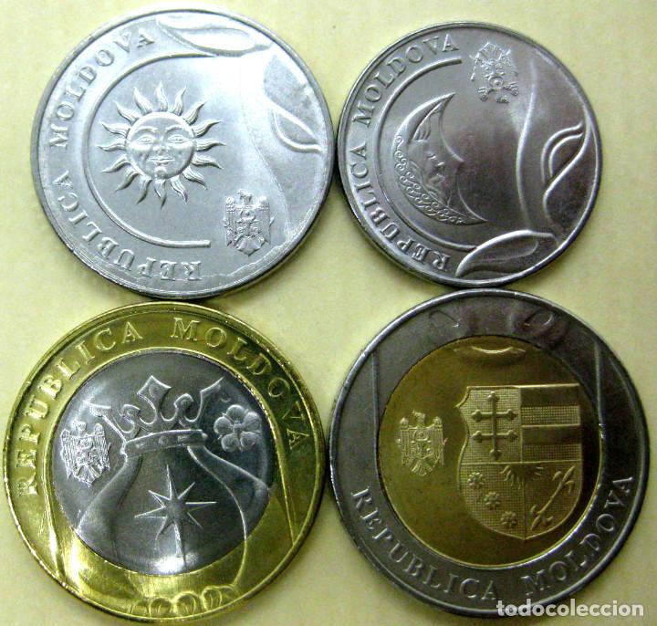 Monedas antiguas de Europa: Moldavia, Set de 4 monedas 2018 (5 y 10 Lei) + 2020 (1 y 2 Lei ''d&iacute;a y noche''./ Sin Circular./ Foto
