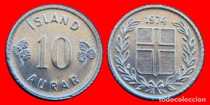 Monedas antiguas de Europa: 10 AURAR 1974 ISLANDIA-81349