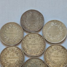 Monedas antiguas de Europa: LOTE DE MONEDAS DE PLATA 10 FRANCOS FRANCIA DIVERSOS AÑOS 175 GRAMOS.. Lote 363005430