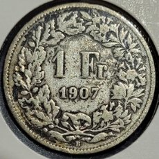 Monedas antiguas de Europa: ANTIGUA MONEDA PLATA 1 FRANC SUIZA 1907. Lote 363167625