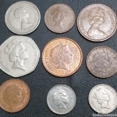 Monedas antiguas de Europa: REINO UNIDO 9 MONEDAS. Lote 365418226