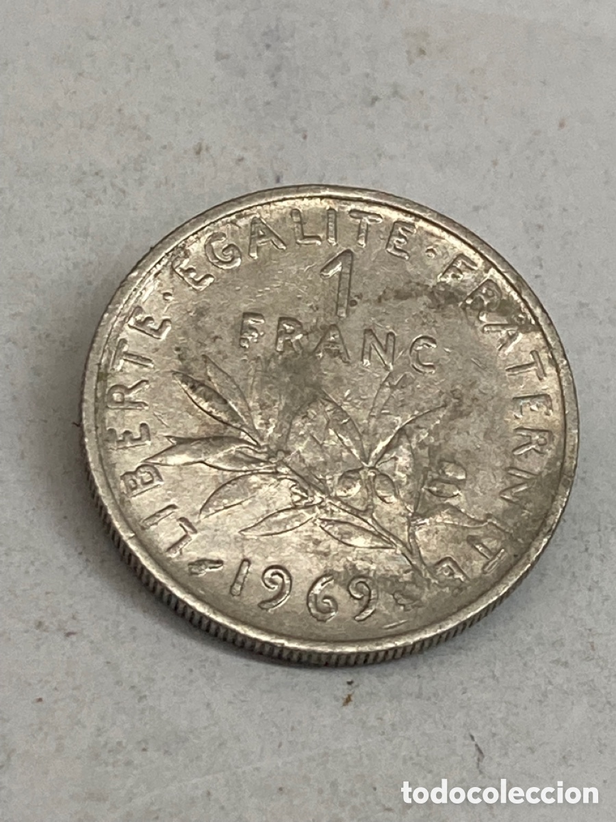 Monedas antiguas de Europa: Moneda de 1 Franc 1969 - Foto 2