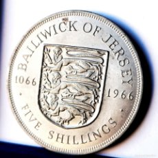 Monedas antiguas de Europa: ⚜️ AL949. CONMEMORATIVA. JERSEY. 5 SHILLINGS 1966. Lote 366335846