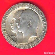 Monedas antiguas de Europa: PRUSIA, ALEMANIA, 3 MARCOS 1910, UNIVERSIDAD DE BERLIN. Lote 366829196