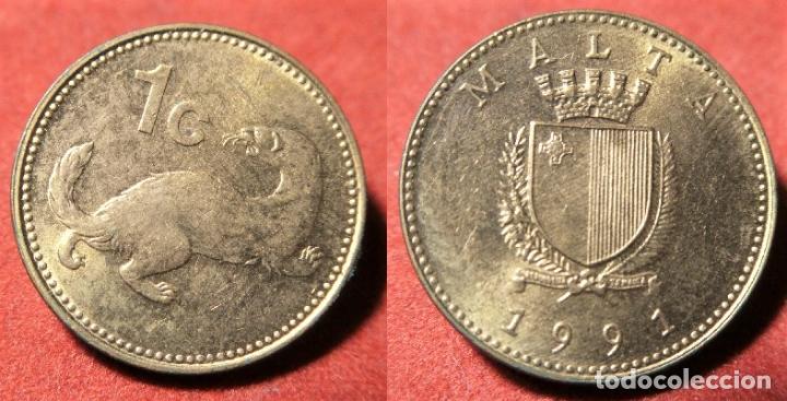 Monedas antiguas de Europa: MONEDA DE MALTA 1 CENTIMO 1991 SC - Foto 1