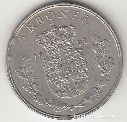 Monedas antiguas de Europa: DINAMARCA - MONEDA DE 5 KRONER DE 1971 - Foto 2