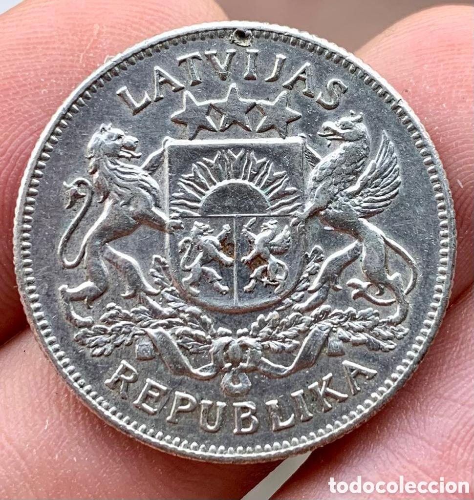 Monedas antiguas de Europa: Moneda PLATA LETONIA 2 Lati 1925 - Foto 1