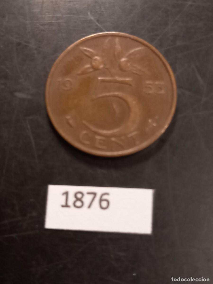 Monedas antiguas de Europa: Holanda 5 centimos 1953 - Foto 2
