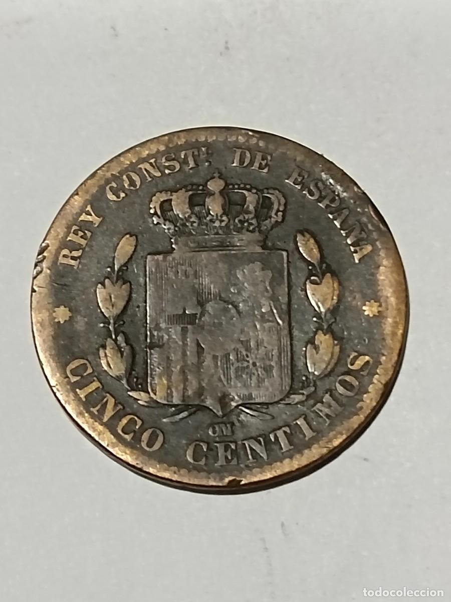 Monedas antiguas de Europa: N Moneda 5 centimos 1879 - Foto 2