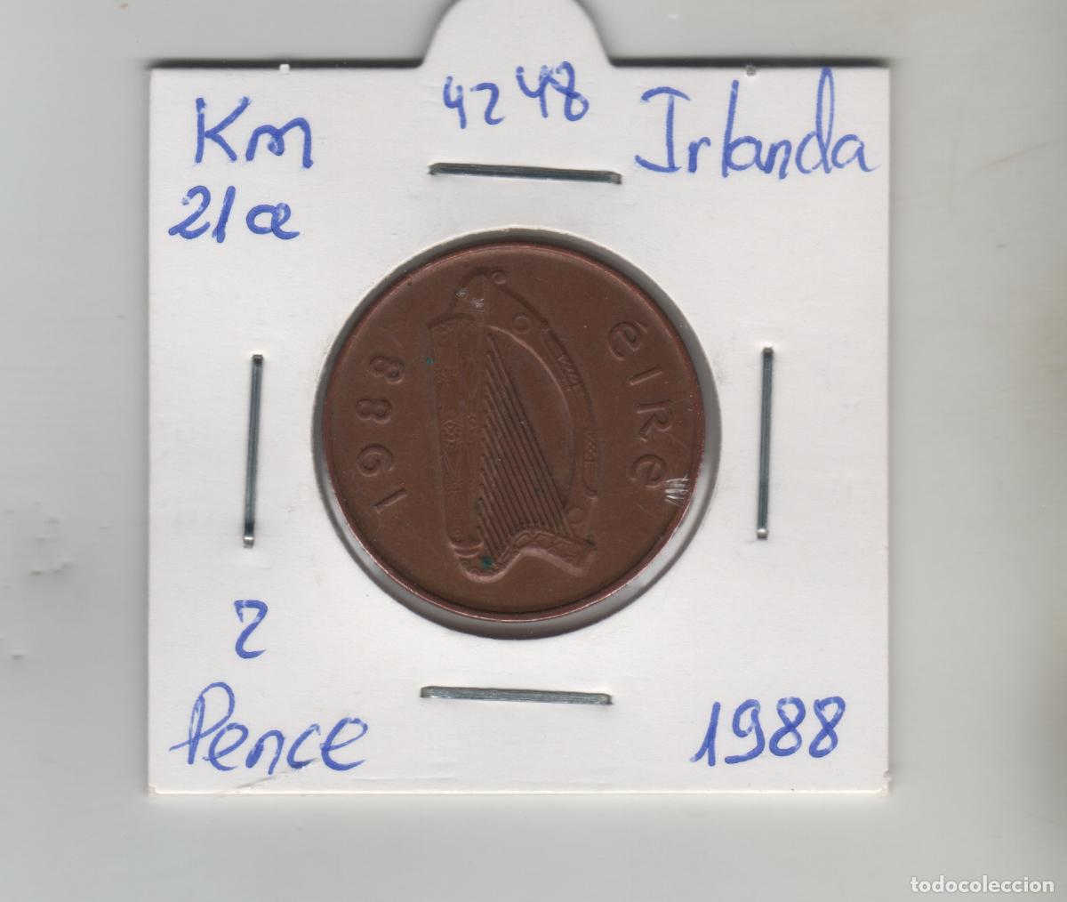 Monedas antiguas de Europa: IRLANDA 2 PENCE 1988 - Foto 1
