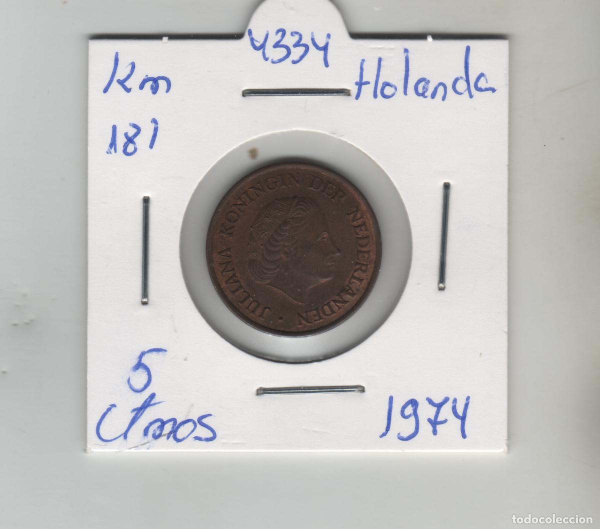 Monedas antiguas de Europa: HOLANDA 5 CENTIMOS 1974 - Foto 1