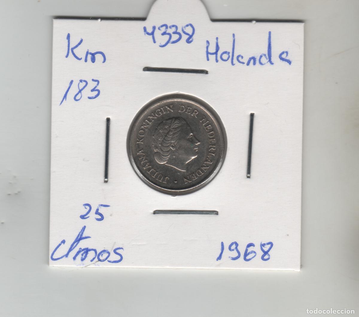 Monedas antiguas de Europa: HOLANDA 25 CENTIMOS 1968 - Foto 1