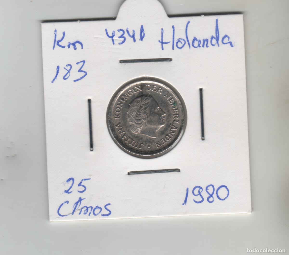 Monedas antiguas de Europa: HOLANDA 25 CENTIMOS 1980 - Foto 1