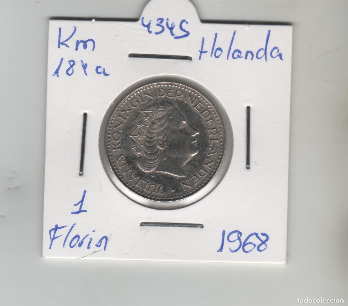 Monedas antiguas de Europa: HOLANDA 1 FLORIN 1968 - Foto 1