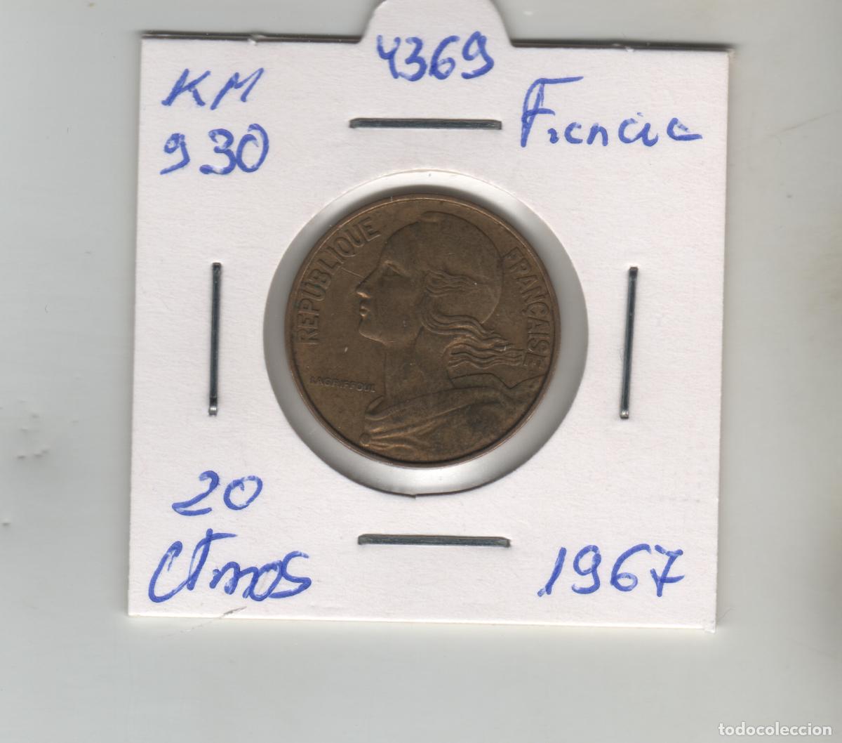 Monedas antiguas de Europa: FRANCIA 20 CENTIMOS 1967 - Foto 1