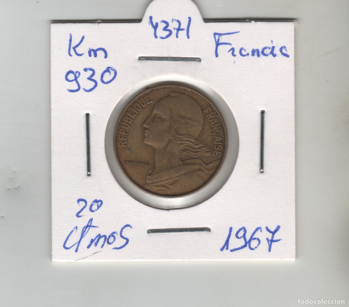 Monedas antiguas de Europa: FRANCIA 20 CENTIMOS 1967 - Foto 1